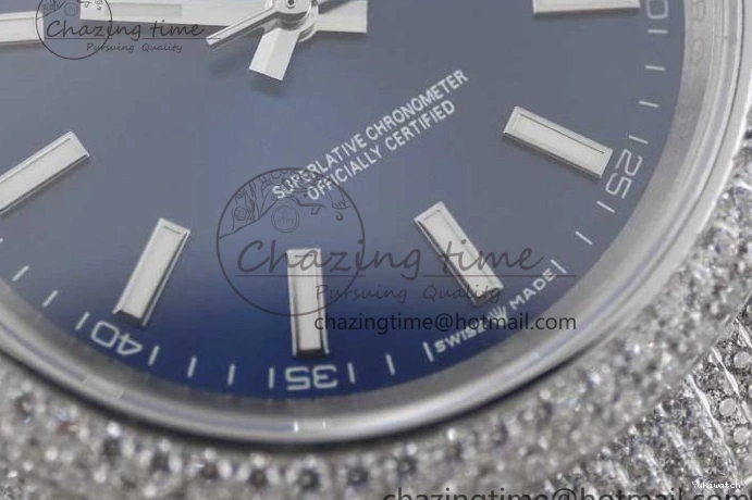 TWF Dial Edition Full Markers SS 1:1 Blue on Best A2824 Bracelet Stick Datejust Diamonds 41 0210